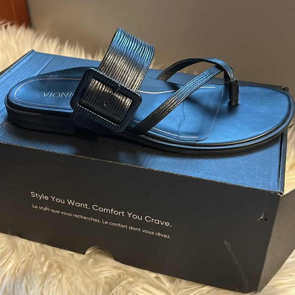 Vionic Black Slide Sandals Julep Black NWT - Picture 5 of 5